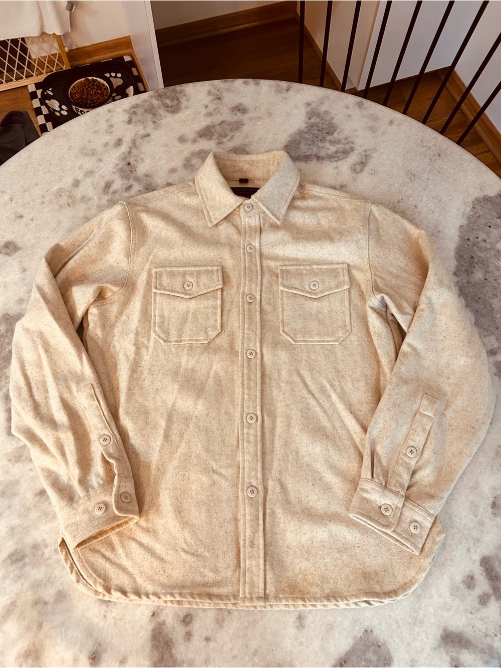 Men’s Scott NYC CPO Wool Shirt - Oatmeal Size Medium